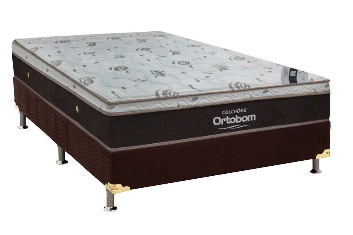Cama Box CRC +Colchão Molas Sleep King Látex Ortobom