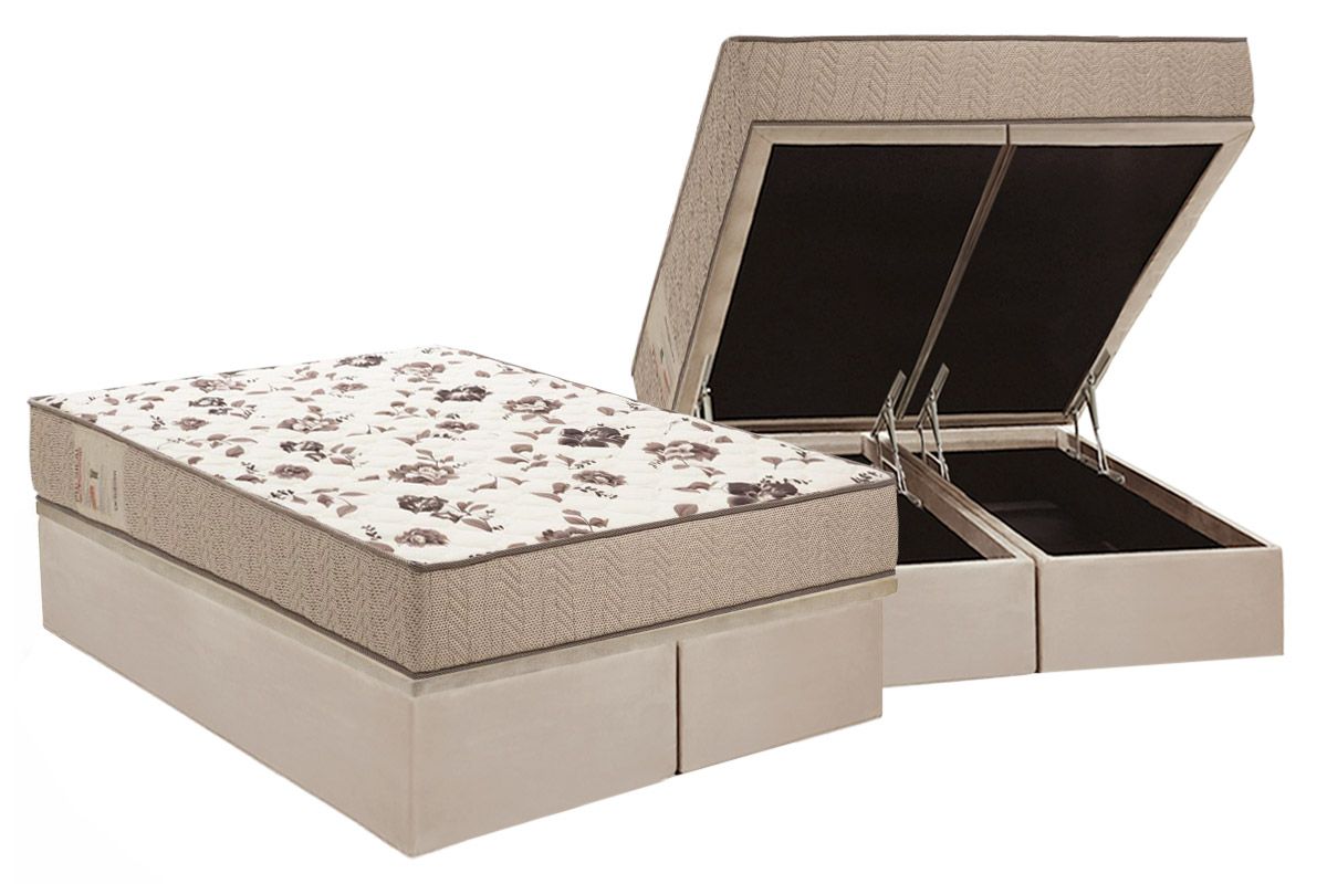 Cama Box Baú CRC +Colchão D28 Physical Mega Ortobom
