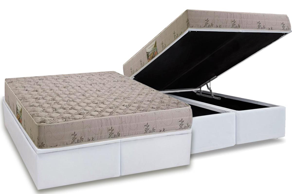 Cama Box Baú CRC +Colchão Espuma D33 Cannes Herval