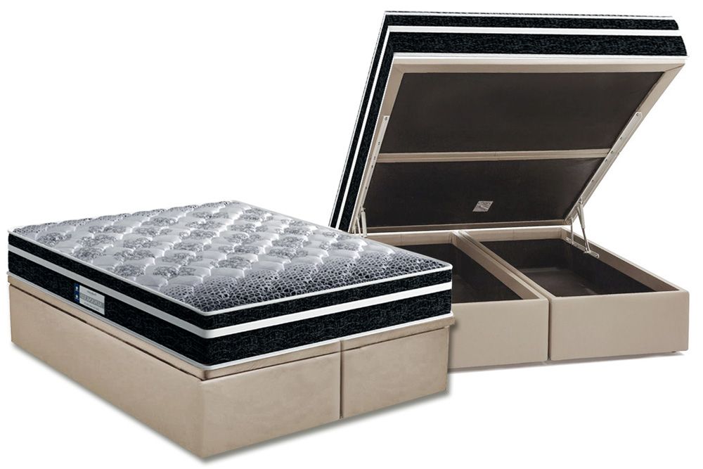 Cama Box Baú CRC +Colchão Ortopédico Tech1500 Probel
