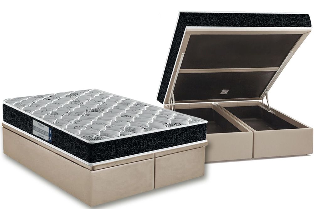 Cama Box Baú CRC +Colchão Ortopédico Tech2000 Probel