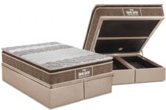 Cama Box Baú: Colchão Anatômico Probel D33 / EP Guarda Costas PróIntense Plus + Base CRC Suede Clean