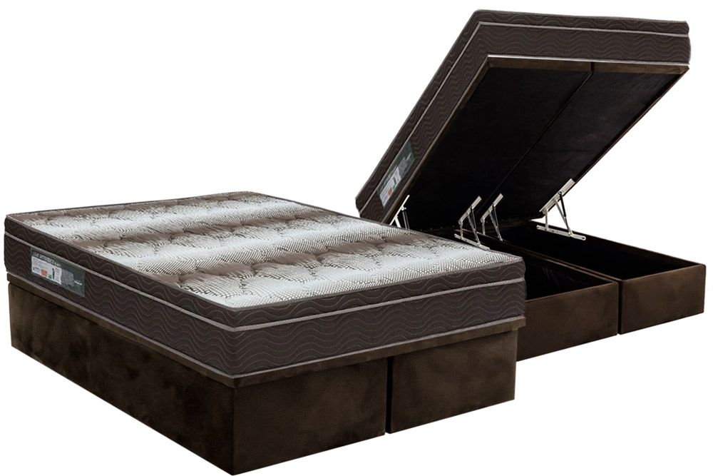 Cama Box Baú CRC +Colchão Ortopédico Light Ortobom