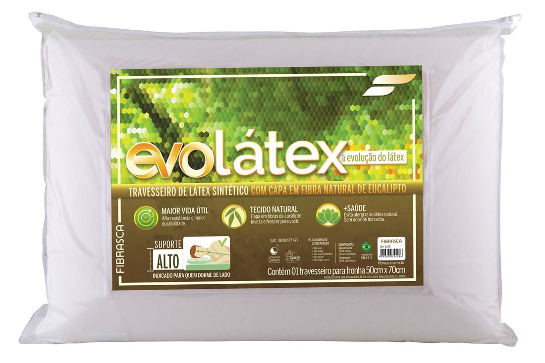 Travesseiro T. Látex Evolátex Eucalípto Fibrasca