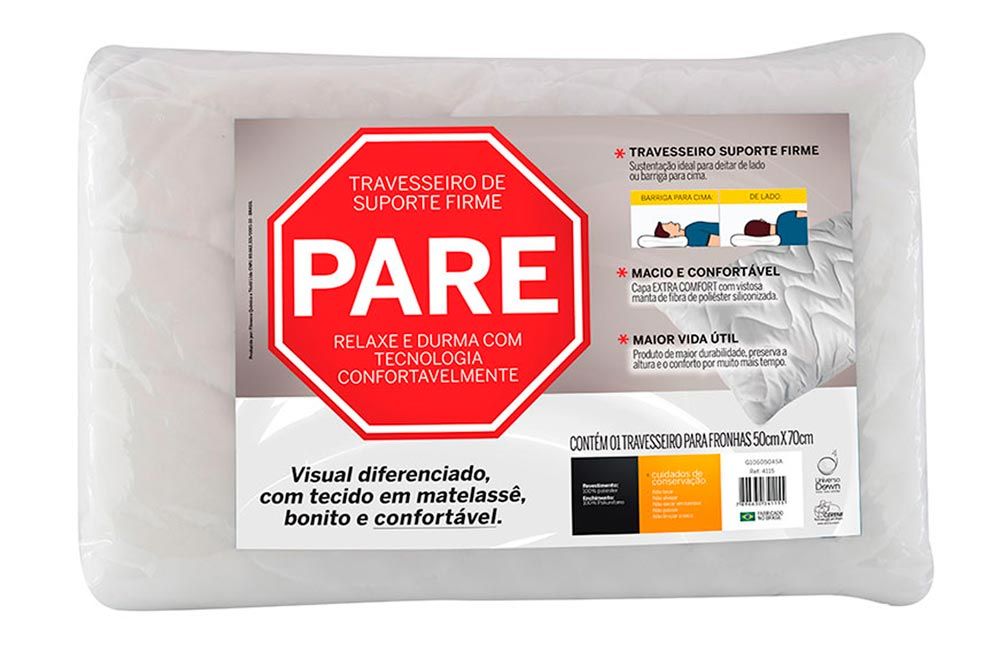Travesseiro Fibras Pluma Pare Firme Fibrasca 70x50