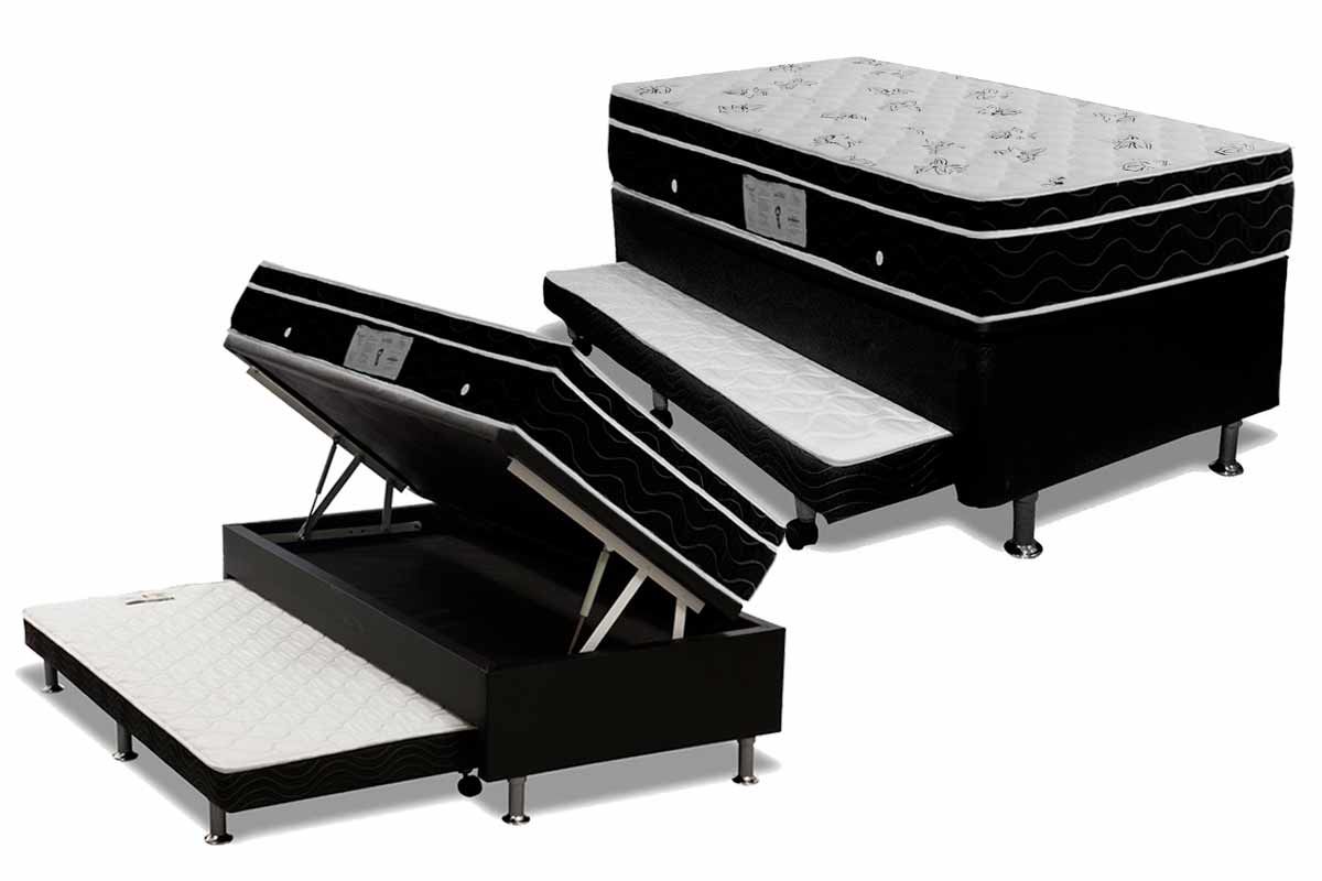 Cama Baú c/Aux CRC +Colchão Molas Physical Ortobom