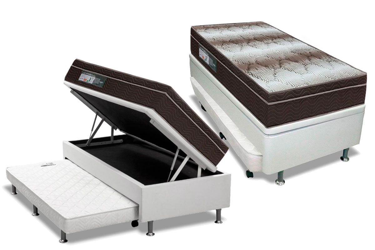 Cama Baú c/Aux CRC +Colchão Ortopédico Light Ortobom