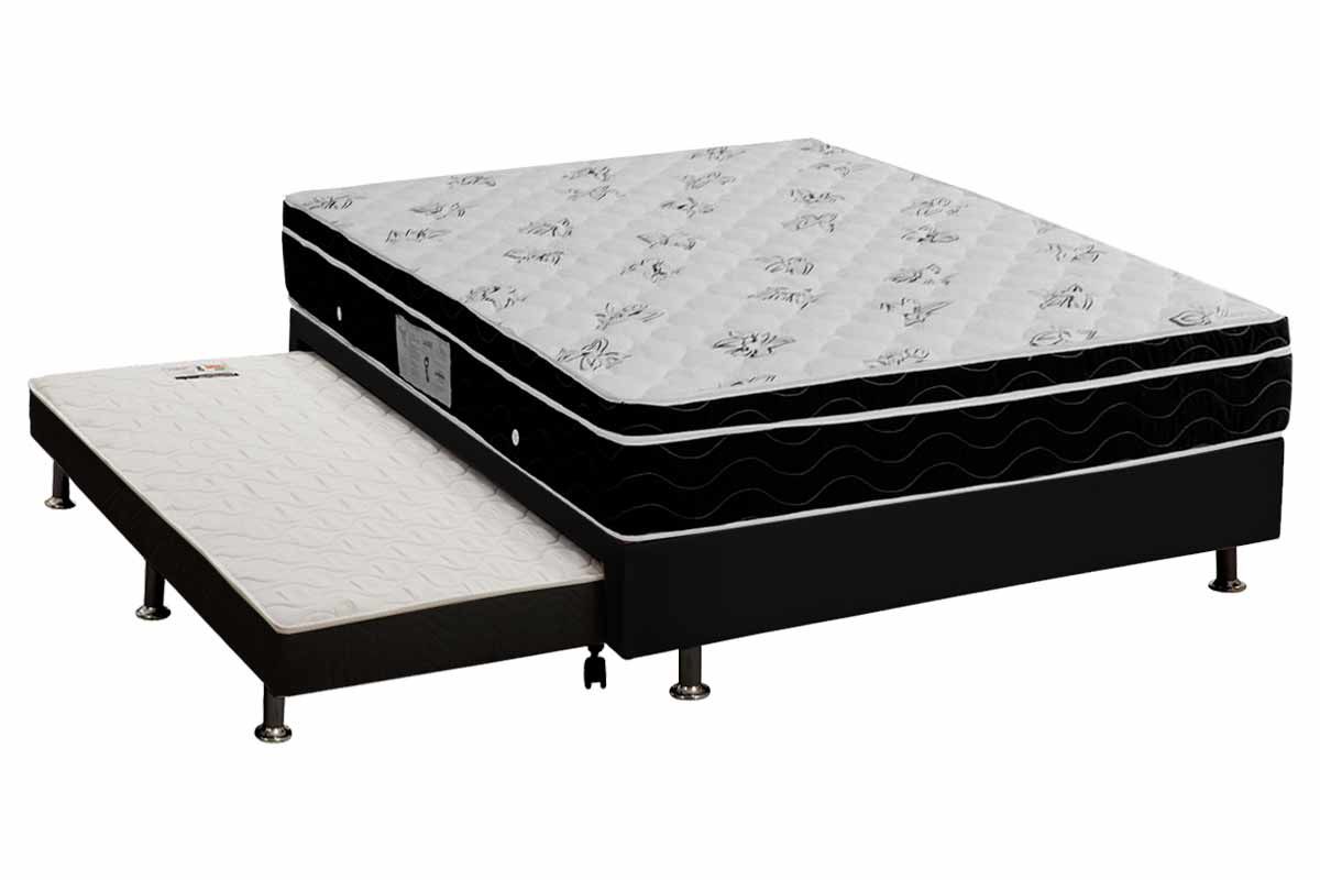 Cama Box c/Aux CRC +Colchão Molas Physical Ortobom
