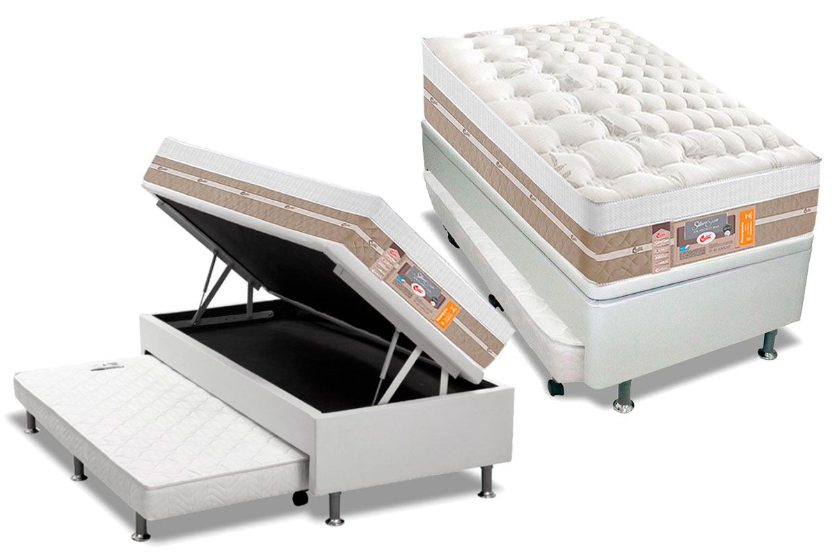 Cama Baú c/Aux CRC +Colchão Molas S Star Castor