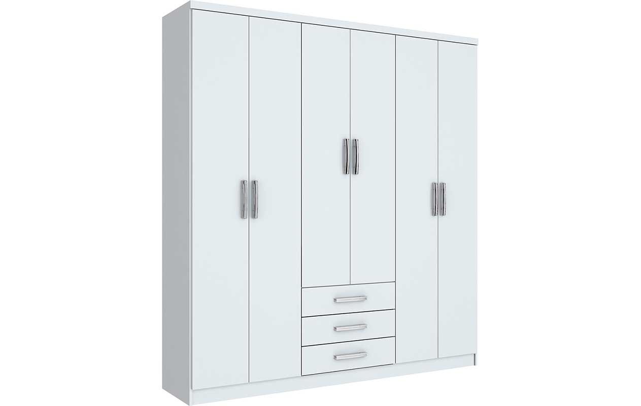Guarda Roupa Casal 6 Portas e 3 Gavetas Caju Henn