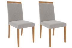 Cadeira Jantar Laura Madeira Kit 2 Un Cimol - Madeira/Suede Aspen