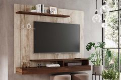 Painel Home p/TV até 50 Polegadas Valência c/ Prateleira e Nichos 160x135cm - Permóbili