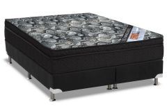 Cama Box: Colchão Molas Bonnel Ortobom Nanolastic ISO Firme + Base CRC Suede Black