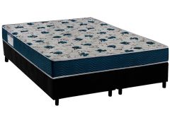 Conjunto Box: Colchão Anatômico Ortobom D28 ISO 60 + Base CRC Suede Black
