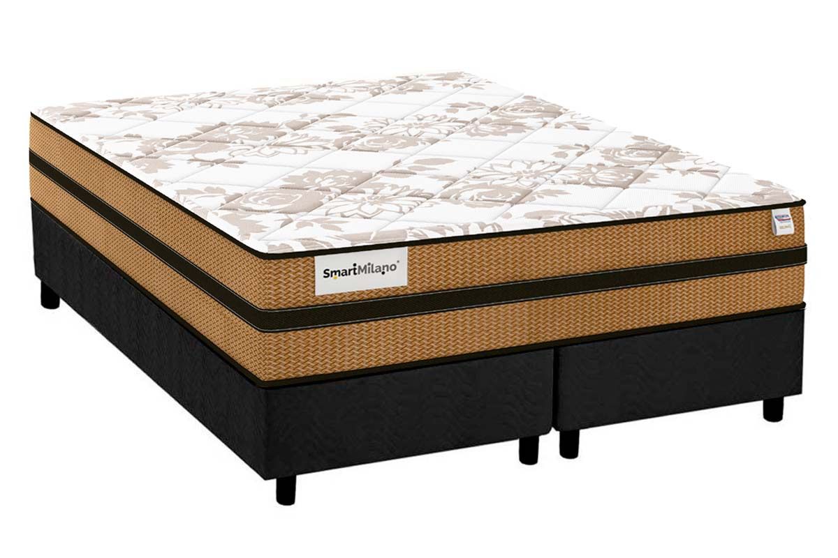 Cama Box CRC +Colchão Molas Smart Milano Plumatex