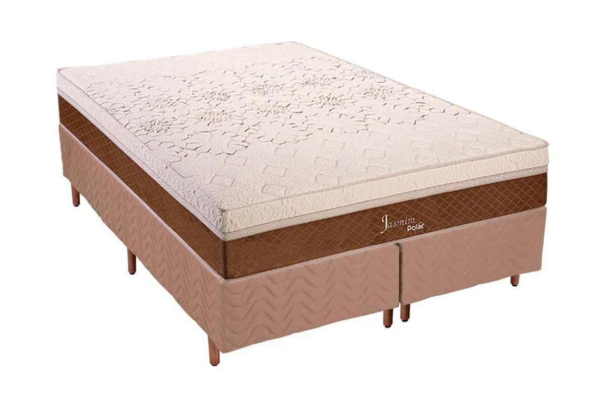 Cama Box CRC +Colchão Molas Jasmim Polar