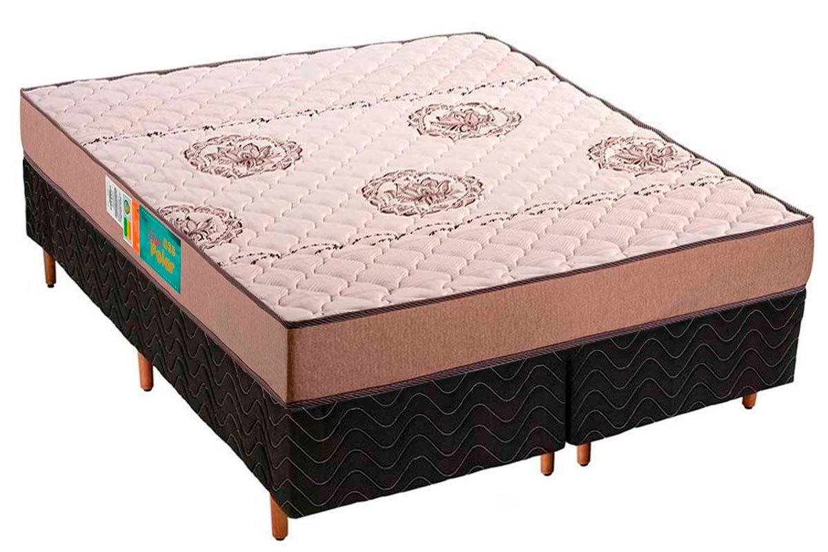 Cama Box CRC +Colchão Espuma D33 Pérola Polar
