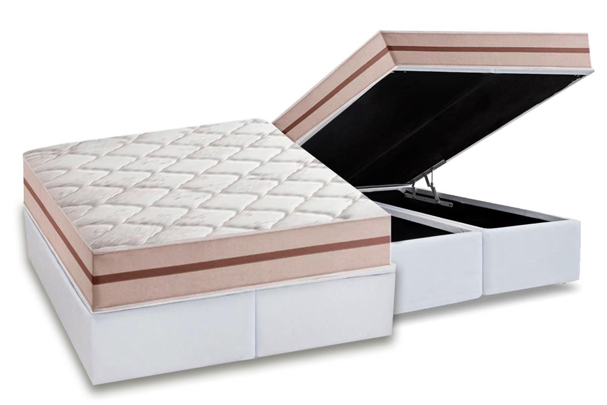 Cama Box Baú CRC +Colchão Molas Classic Anjos