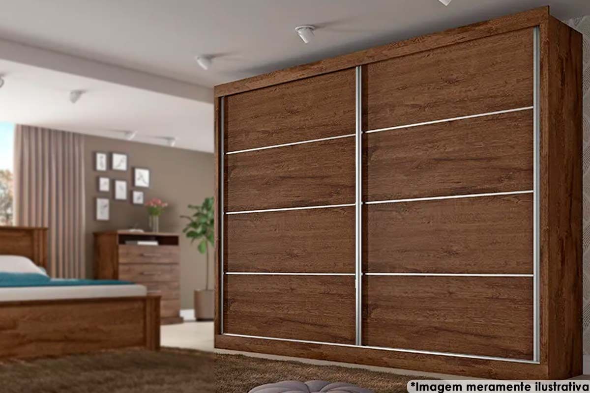 Guarda Roupa Casal 2 Portas e 4 Gavetas Verona Plus Flex Peroba/Peroba ou Off White Europa