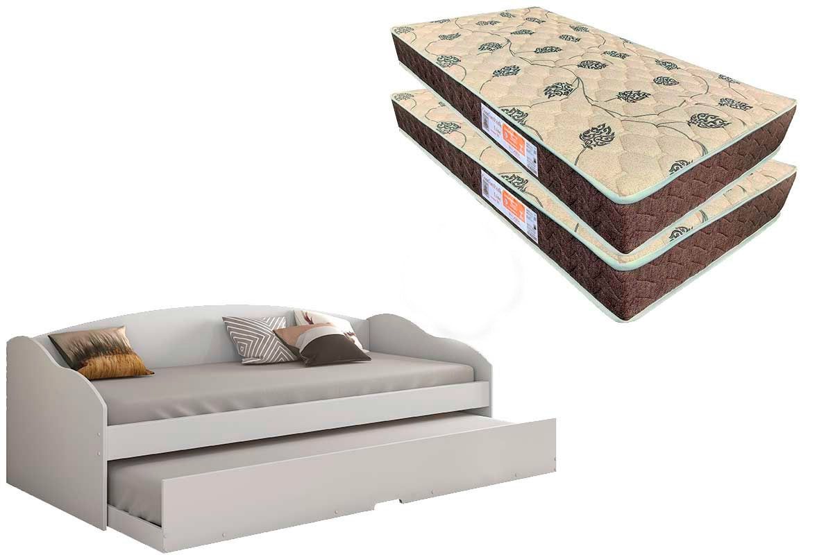 Colchão Solteiro D28 Comfortpedic (2un) + Sofá Cama Funny II