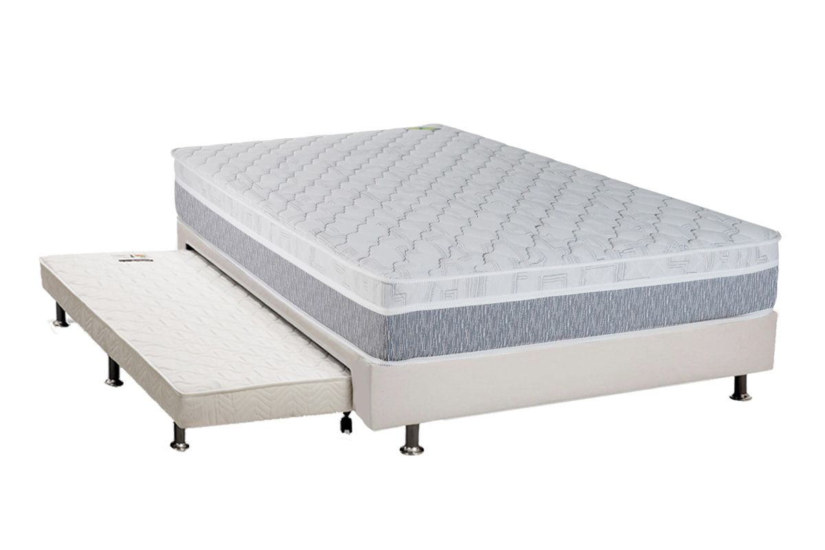 Cama Box c/Aux Filhão +Colchão Molas Aspen Luckspuma