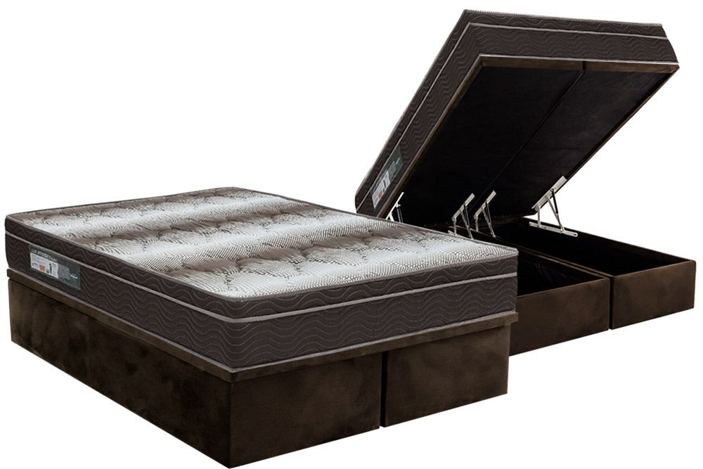Cama Box Baú CRC +Colchão Ortopédico Light Ortobom