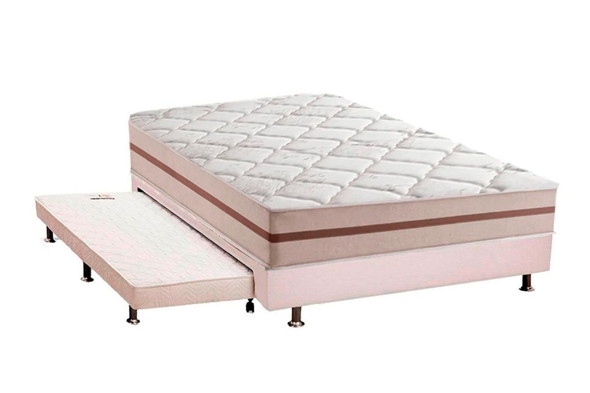 Cama Box c/Aux CRC +Colchão Molas Classic Anjos
