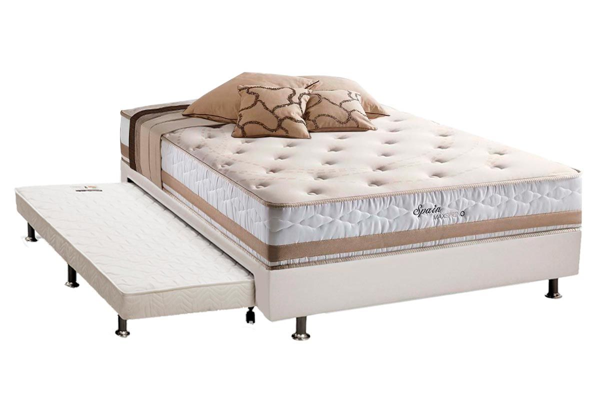 Cama Box c/Aux CRC +Colchão Molas Spain Herval