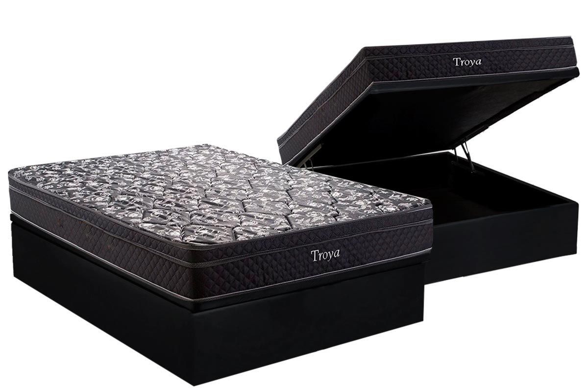 Cama Box Baú CRC +Colchão Molas Troya Herval