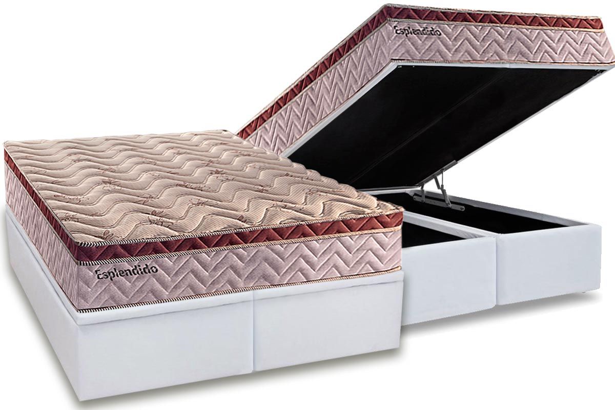 Cama Box Baú CRC +Colchão Molas Esplêndido Paropas