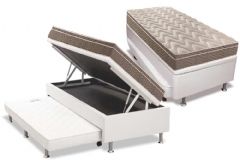 Cama Baú c/Aux Filhão +Colchão Ortopédico Pasquale Paropas