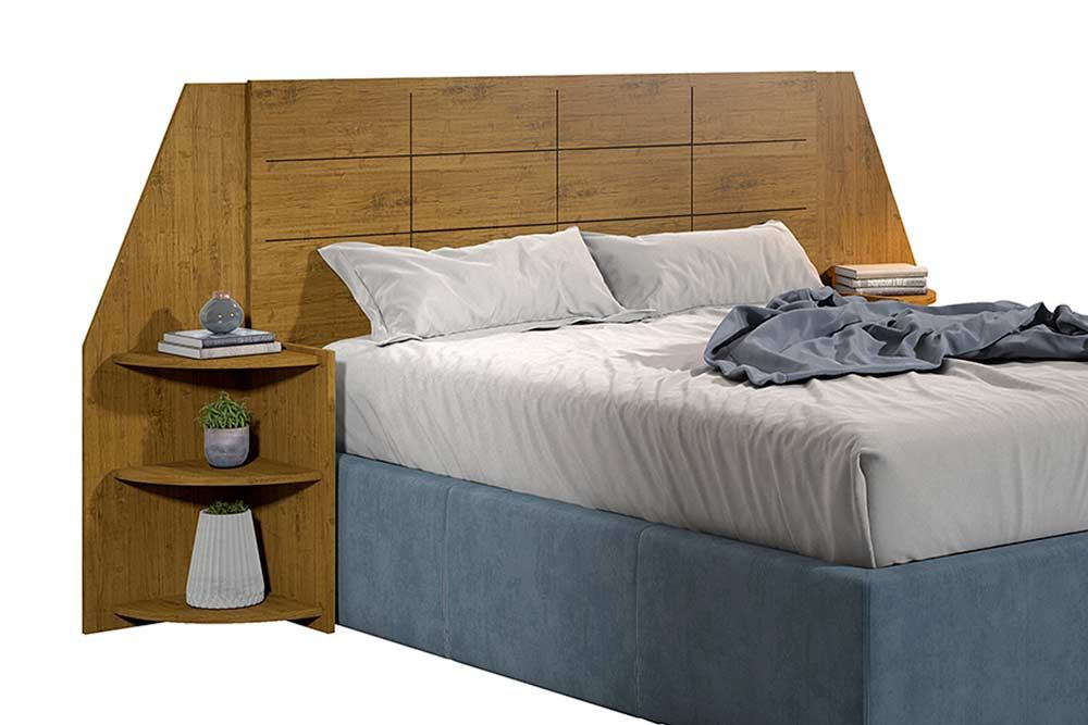 Cabeceira Cama Box Madeirado Casal Bréscia c/ 6 Prateleiras - Conquista