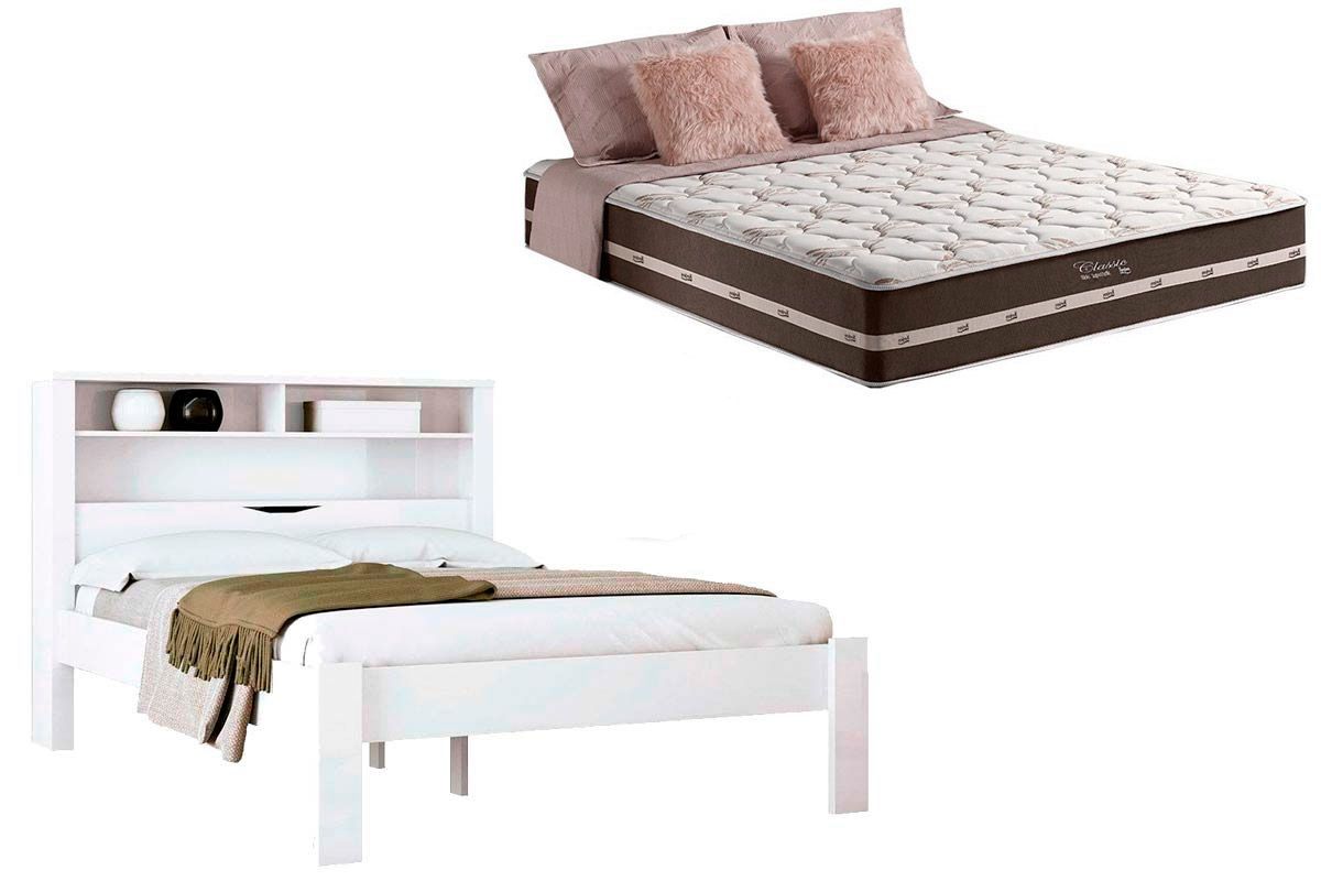 Colchão Casal Classic+Cama Invicta