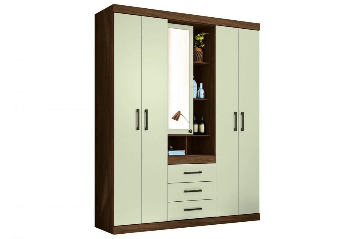 Guarda Roupa Solteiro 5 Portas e 3 Gavetas Havana Star 5.3 Jatobá S. Andirá