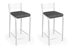 Banqueta Kappesberg Zurique 2B605CR (2 Unidades)-Crome Aço