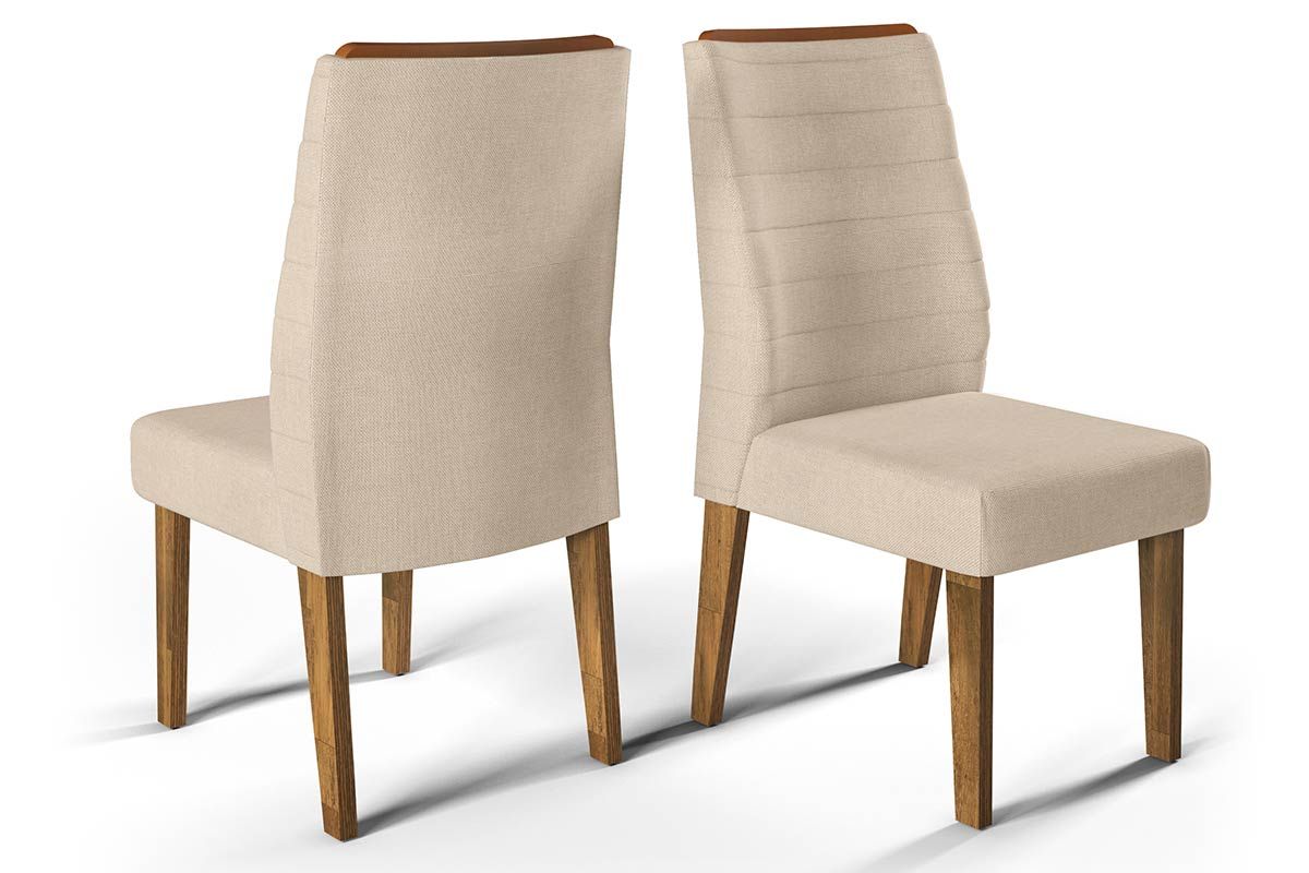 Cadeira Jantar Ondina Kit 2 Un Demolição/Suede Kraft DJ Móveis
