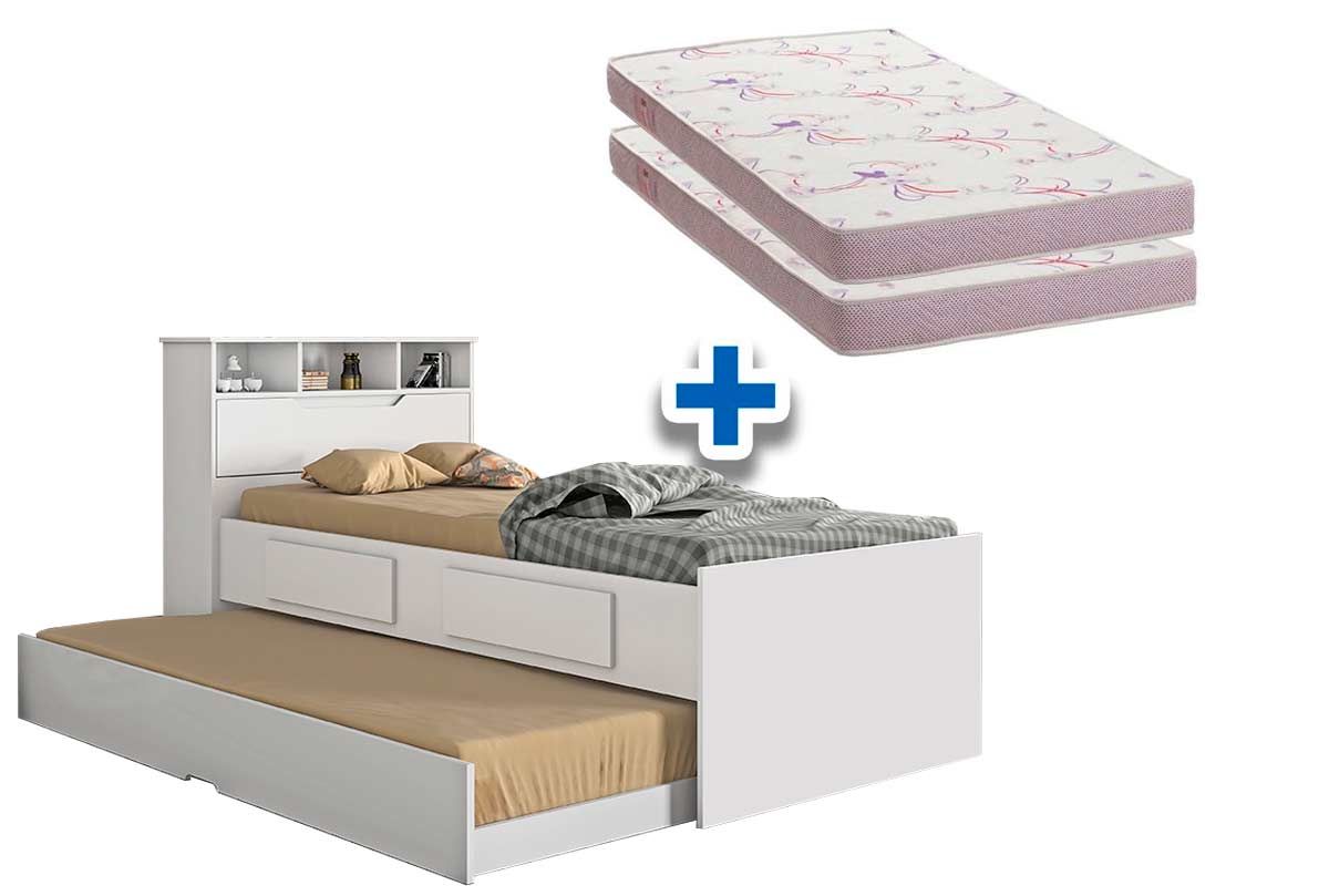 Colchão Solteiro Physical Ortobom (2un) + Bicama Ravena