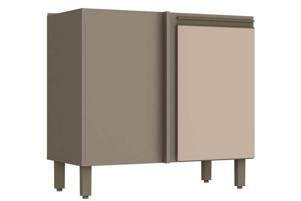 Balcão Cozinha Henn Connect Canto c/1 Porta s/Tampo 84cm Off White