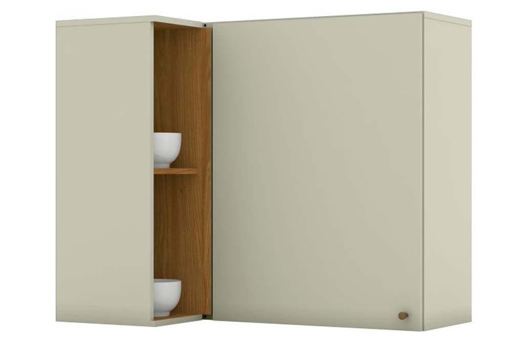 Armário Aéreo Cozinha Henn Essência Canto Reto c/1 Porta e 2 Nichos 94cm