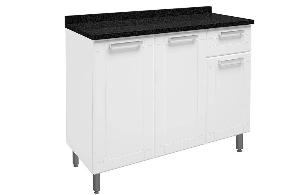 Balcão Cozinha Bertolini c/Tampo Múltipla 6112 c/3 Portas e 1 Gaveta 105cm