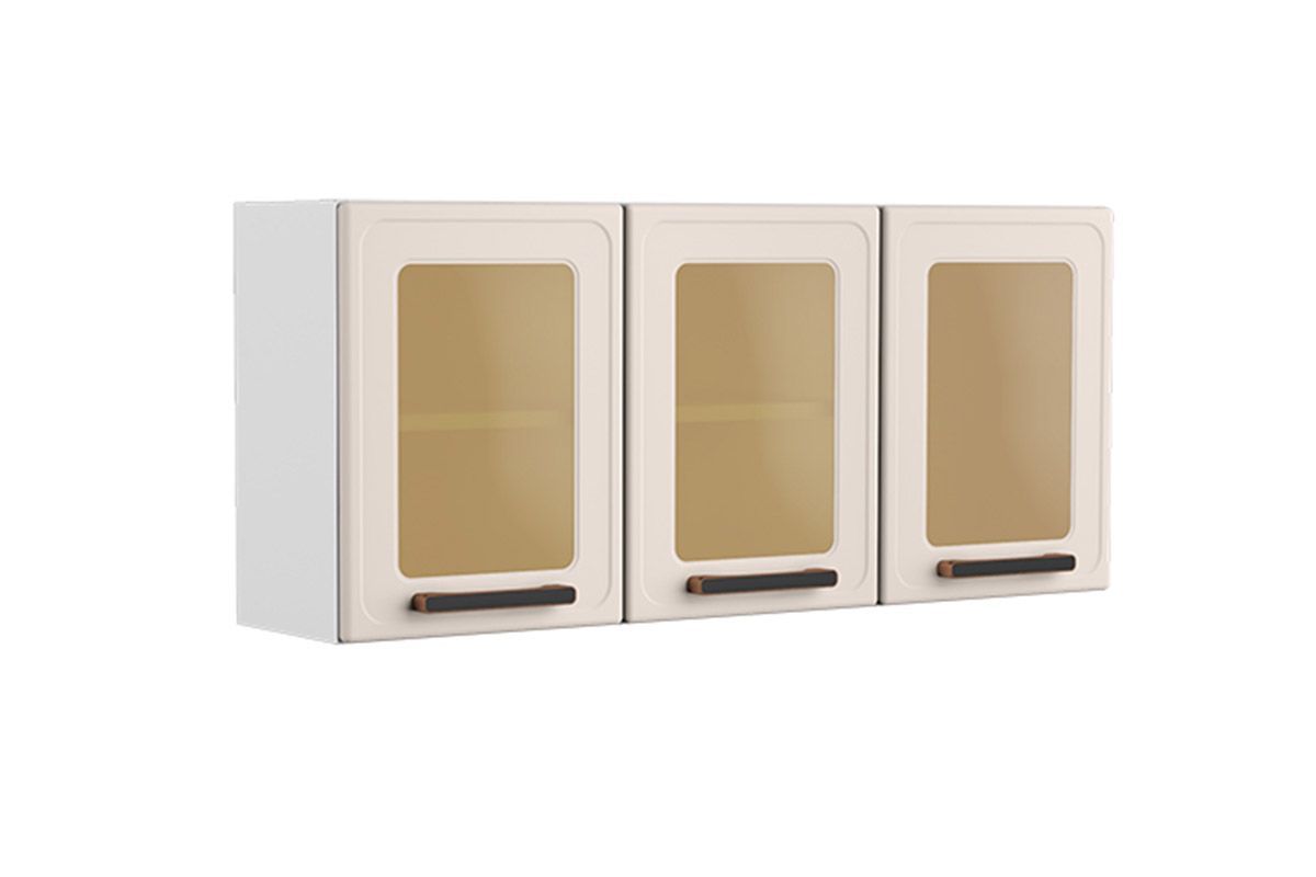 Armário Aéreo Cozinha Bertolini Origens 7009 c/3 Portas c/Vidro 120cm