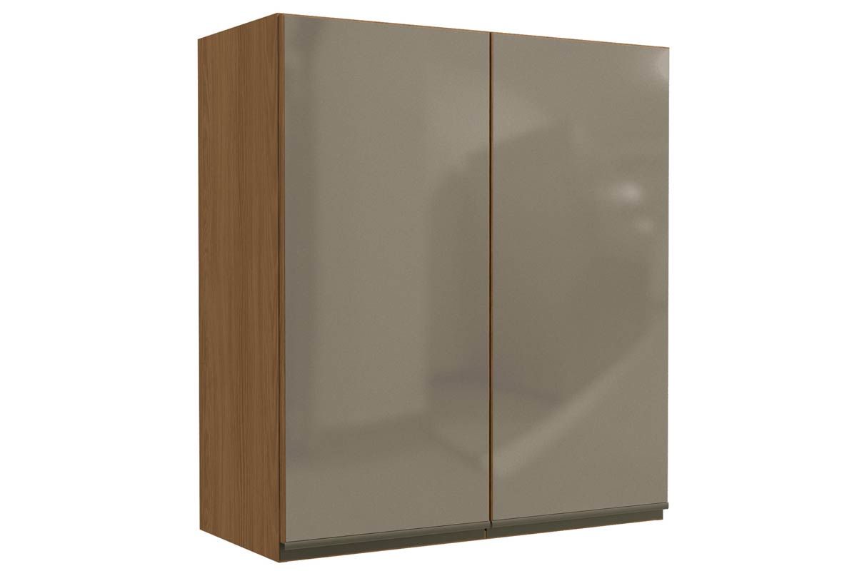 Armário Aéreo Cozinha Kappesberg Maxxi G765 c/2 Portas c/Vidro 80cm Nogal