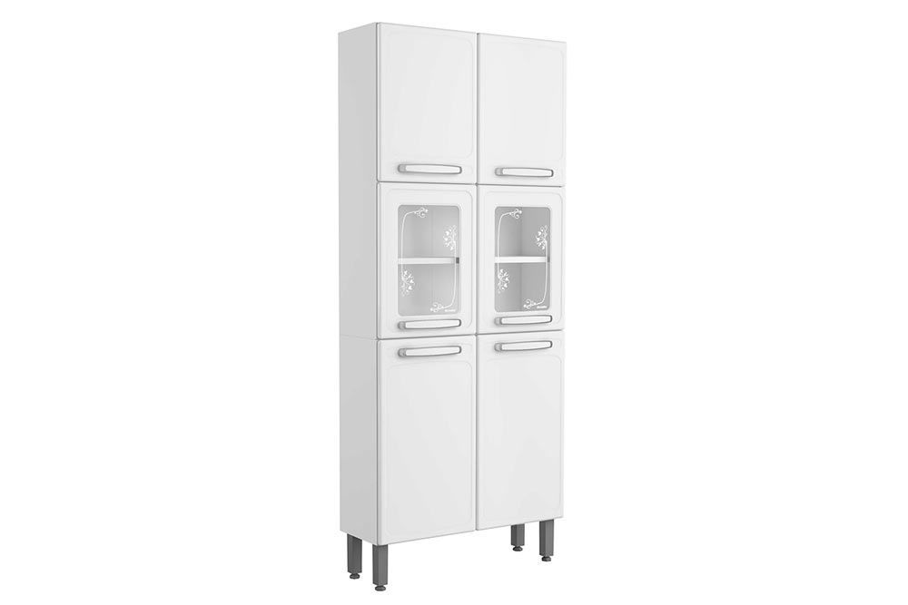 Paneleiro Cozinha Bertolini Evidence 7039 c/6 Portas c/Vidro 80cm Branco