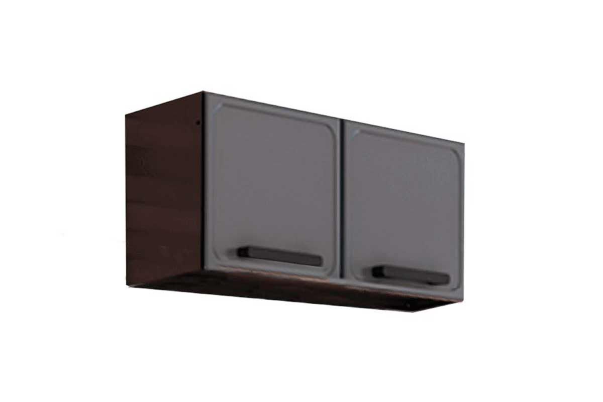 Armário Aéreo Cozinha Bertolini Estilo 7004 c/2 Portas 80cm Cinza/Grafite