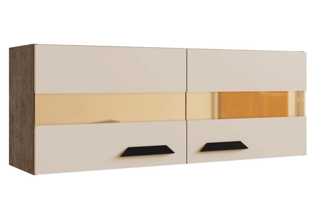 Armário Aéreo Cozinha Genialflex Essência c/2 Portas c/Vidro 105cm Demolição/Off White