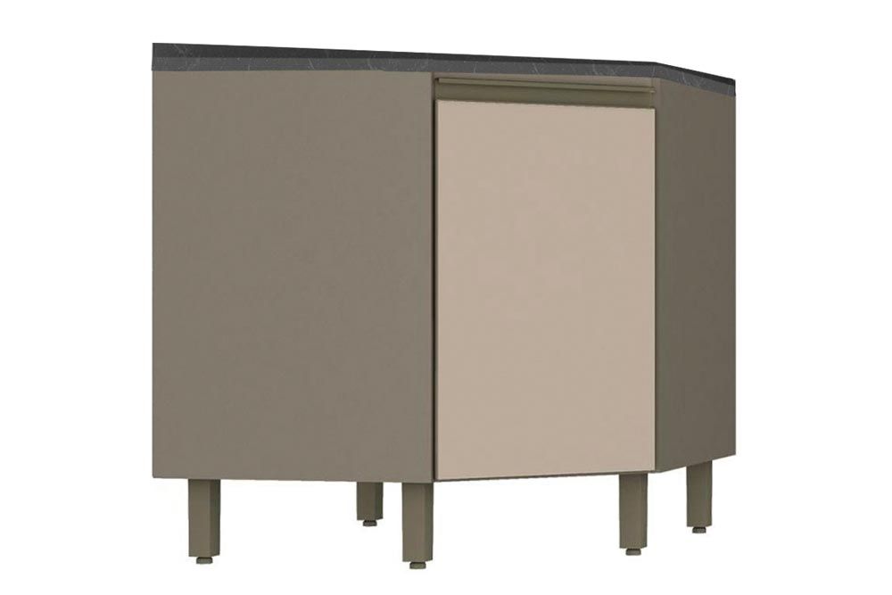 Balcão Cozinha Henn c/Tampo Connect Canto Oblíquo c/1 Porta 79x82cm