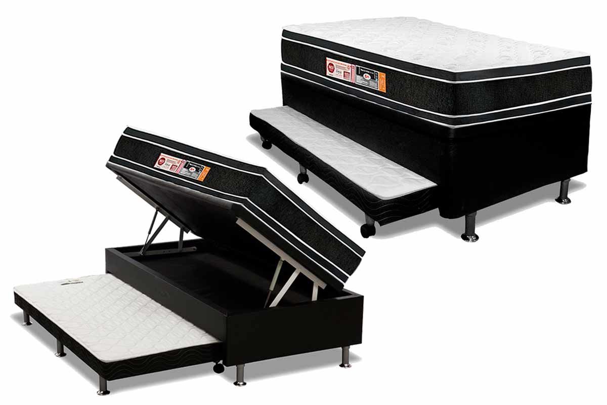 Cama Baú c/Aux CRC +Colchão D33 Castor
