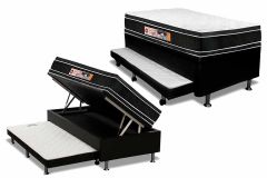 Cama Baú c/Aux Filhão +Colchão D33 Castor