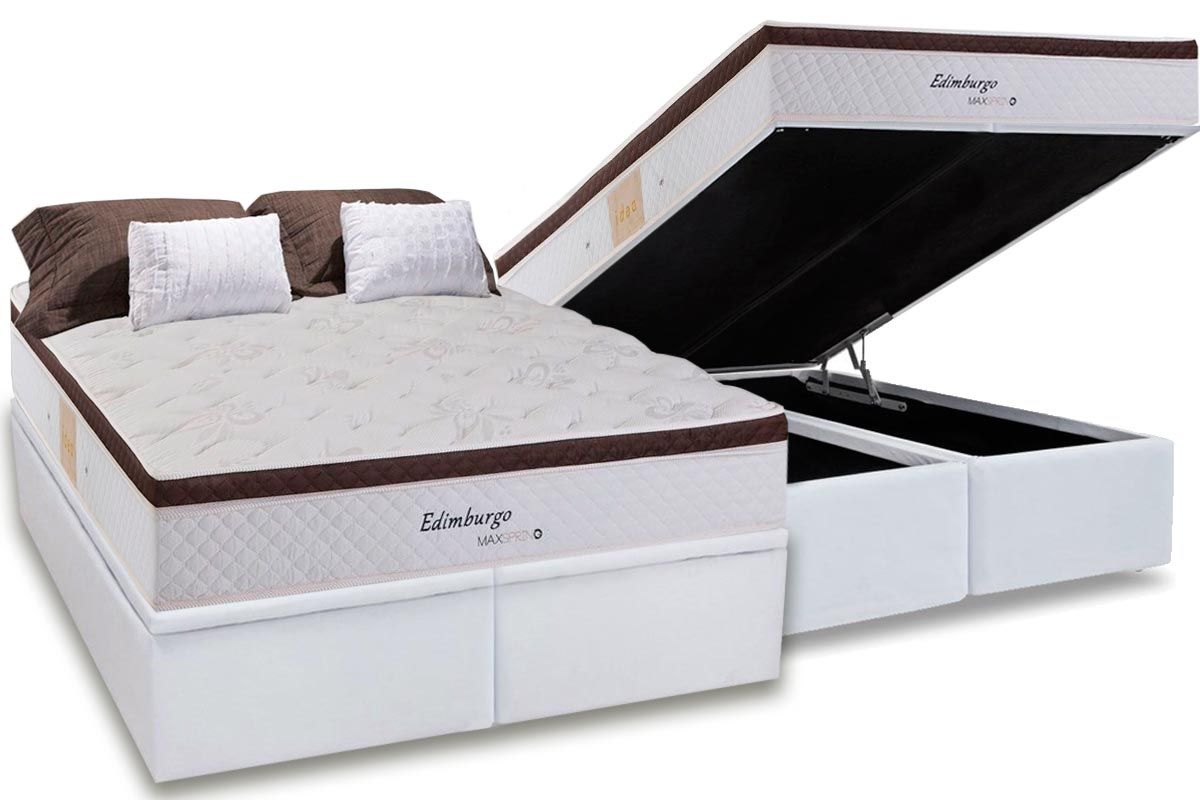 Cama Box Baú CRC +Colchão Molas Edimburgo Herval