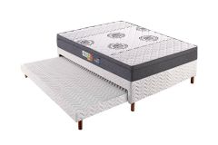 Cama Box Filhão +Colchão Espuma D45 Pérola Polar